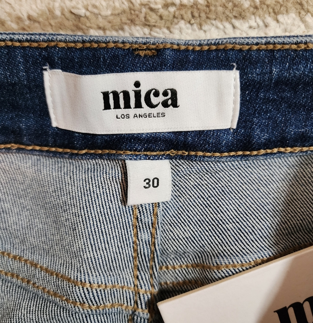 MICA Women's Super High Straight Leg Jeans - Blue. NWT - Picture 2 of 14